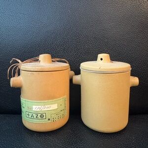 Vintage Tazo Ceremonial Blend Tea Ceramic Earthenware Storage Jars Numbered